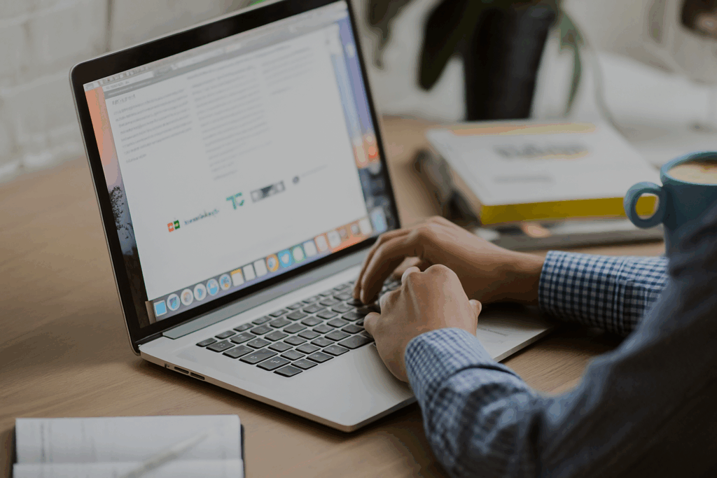 Person using a laptop to build a DIY website compared to professional web design UK layout